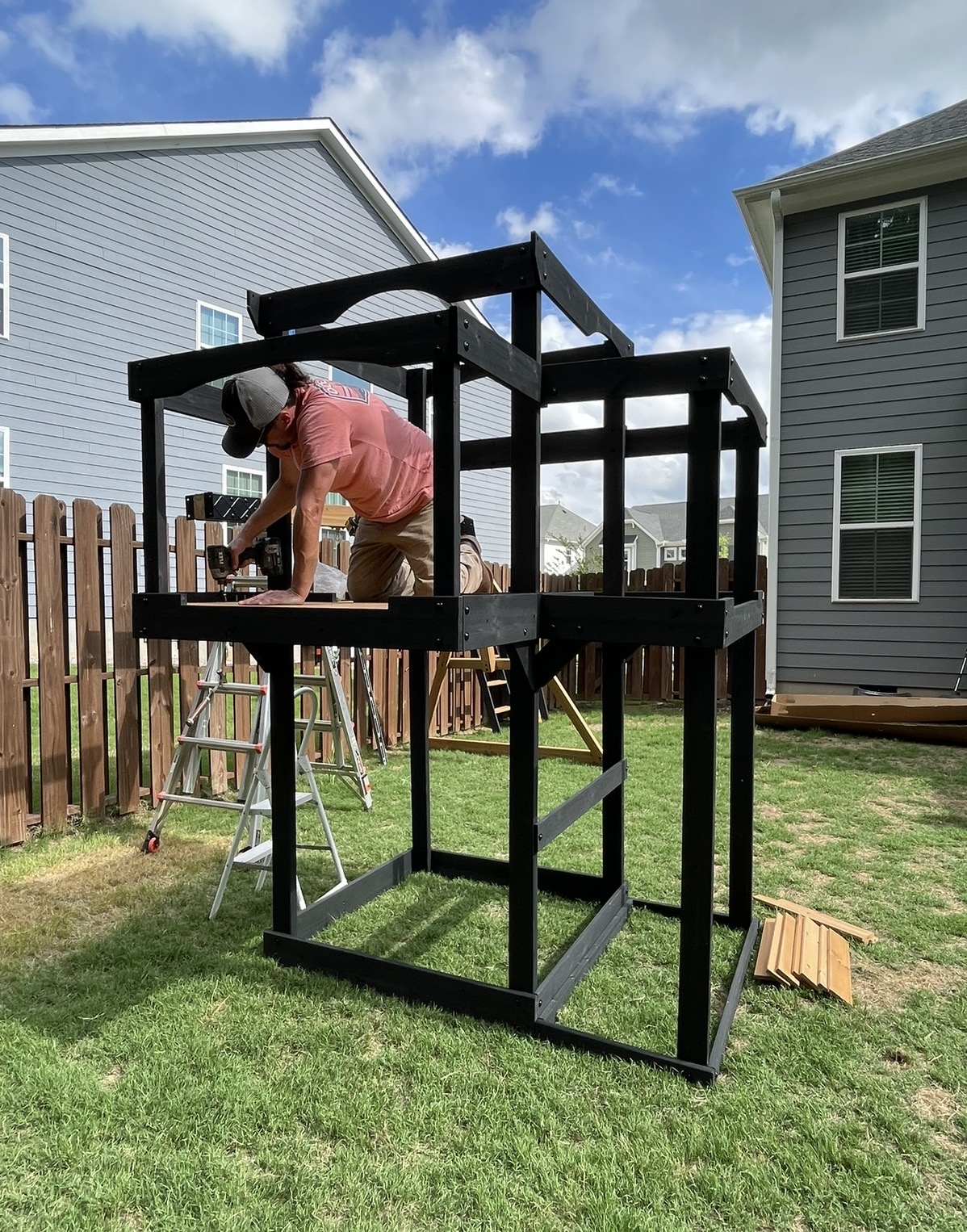 During — playset installation