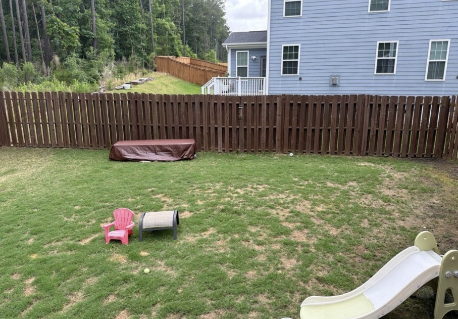 Before — playset installation